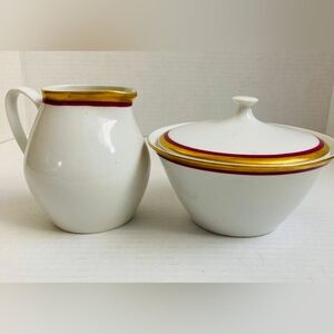 MCM Vintage Mid Century Toulon Bohemian Fine China Sugar Creamer Set
